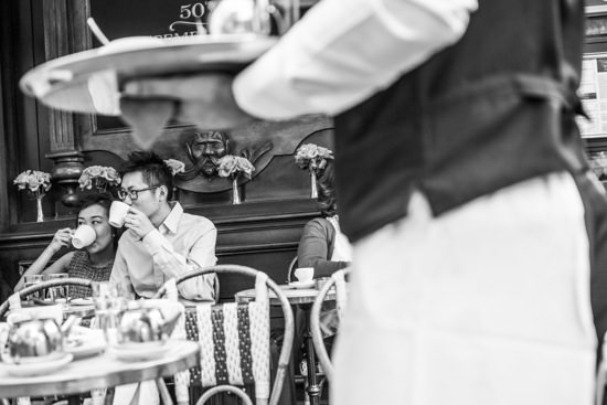 Couple in a parisian cafe